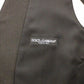 Dolce & Gabbana Gray Wool Stretch Dress Vest Blazer