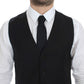 Dolce & Gabbana Black Wool Silk Stretch Dress Vest Blazer