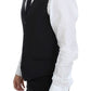 Dolce & Gabbana Black Wool Silk Stretch Dress Vest Blazer