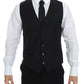 Dolce & Gabbana Black Wool Silk Stretch Dress Vest Blazer