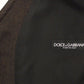 Dolce & Gabbana Brown Cotton Blend Dress Vest Gilet