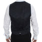 Dolce & Gabbana Gray Striped Wool Silk Dress Vest Gilet