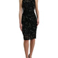 Dolce & Gabbana Exquisite Black Floral Lace Crystal Sheath Dress