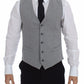 Dolce & Gabbana Gray Cotton Stretch Dress Vest Blazer