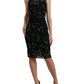 Dolce & Gabbana Exquisite Black Floral Lace Crystal Sheath Dress