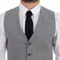 Dolce & Gabbana Gray Cotton Stretch Dress Vest Blazer