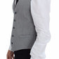 Dolce & Gabbana Gray Cotton Stretch Dress Vest Blazer