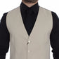 Dolce & Gabbana Beige Cotton Stretch Dress Vest Blazer