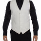 Dolce & Gabbana White Cotton Silk Blend Dress Vest Blazer