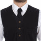 Dolce & Gabbana Black Cotton Viscose Dress Vest Blazer