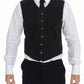 Dolce & Gabbana Black Cotton Viscose Dress Vest Blazer