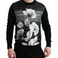 Dolce & Gabbana Black Floral Print Wool Silk Pullover Sweater