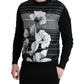 Dolce & Gabbana Black Floral Print Wool Silk Pullover Sweater