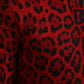 Dolce & Gabbana Red Leopard Print Turtleneck Pullover Sweater