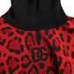 Dolce & Gabbana Red Leopard Print Turtleneck Pullover Sweater