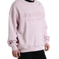 Dolce & Gabbana Pink Embroidered Crew Neck Pullover Sweater