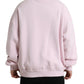 Dolce & Gabbana Pink Embroidered Crew Neck Pullover Sweater