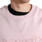 Dolce & Gabbana Pink Embroidered Crew Neck Pullover Sweater