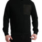 Dolce & Gabbana Black Cotton Crew Neck Men Pullover Sweater