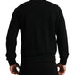 Dolce & Gabbana Black Cotton Crew Neck Men Pullover Sweater