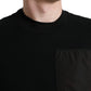 Dolce & Gabbana Black Cotton Crew Neck Men Pullover Sweater