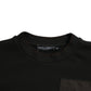 Dolce & Gabbana Black Cotton Crew Neck Men Pullover Sweater