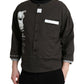 Dolce & Gabbana Dark Gray Cotton Button Down Pullover Sweater