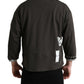 Dolce & Gabbana Dark Gray Cotton Button Down Pullover Sweater