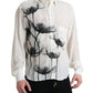 Dolce & Gabbana White Floral Collared Dress Silk Shirt