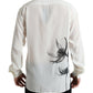 Dolce & Gabbana White Floral Collared Dress Silk Shirt