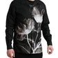 Dolce & Gabbana Black Floral Cotton Collared Long Sleeves Men Shirt