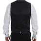 Dolce & Gabbana Black Striped Wool Single Breasted Vest