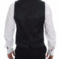 Dolce & Gabbana Gray Striped Wool Logo Vest Gilet Weste