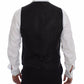 Dolce & Gabbana Black Striped Wool Logo Vest Gilet Weste