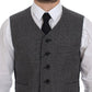 Dolce & Gabbana Gray Cotton Blend Logo Vest Gilet Weste