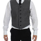 Dolce & Gabbana Gray Cotton Blend Logo Vest Gilet Weste