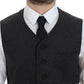 Dolce & Gabbana Gray Wool Blend Logo Vest Gilet Weste