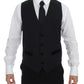 Dolce & Gabbana Black Wool Formal Dress Vest Gilet Weste