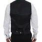 Dolce & Gabbana Gray Striped Wool Single Breasted Vest