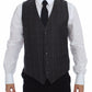 Dolce & Gabbana Brown Check Wool Single Breasted Vest