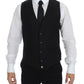 Dolce & Gabbana Black Wool Single Breasted Vest Gilet