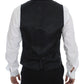 Dolce & Gabbana Gray Striped Wool Single Breasted Vest