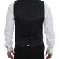 Dolce & Gabbana Black Striped Wool Single Breasted Vest