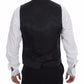 Dolce & Gabbana Gray Striped Wool Logo Vest Gilet Vests