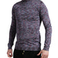 Dolce & Gabbana Blue Purple Turtleneck Pullover Sweater