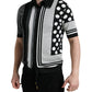 Dolce & Gabbana Black White Jumper Cardigan Polo Sweater