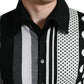 Dolce & Gabbana Black White Jumper Cardigan Polo Sweater