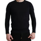 Dolce & Gabbana Blue Cotton Round Neck Pullover Sweater