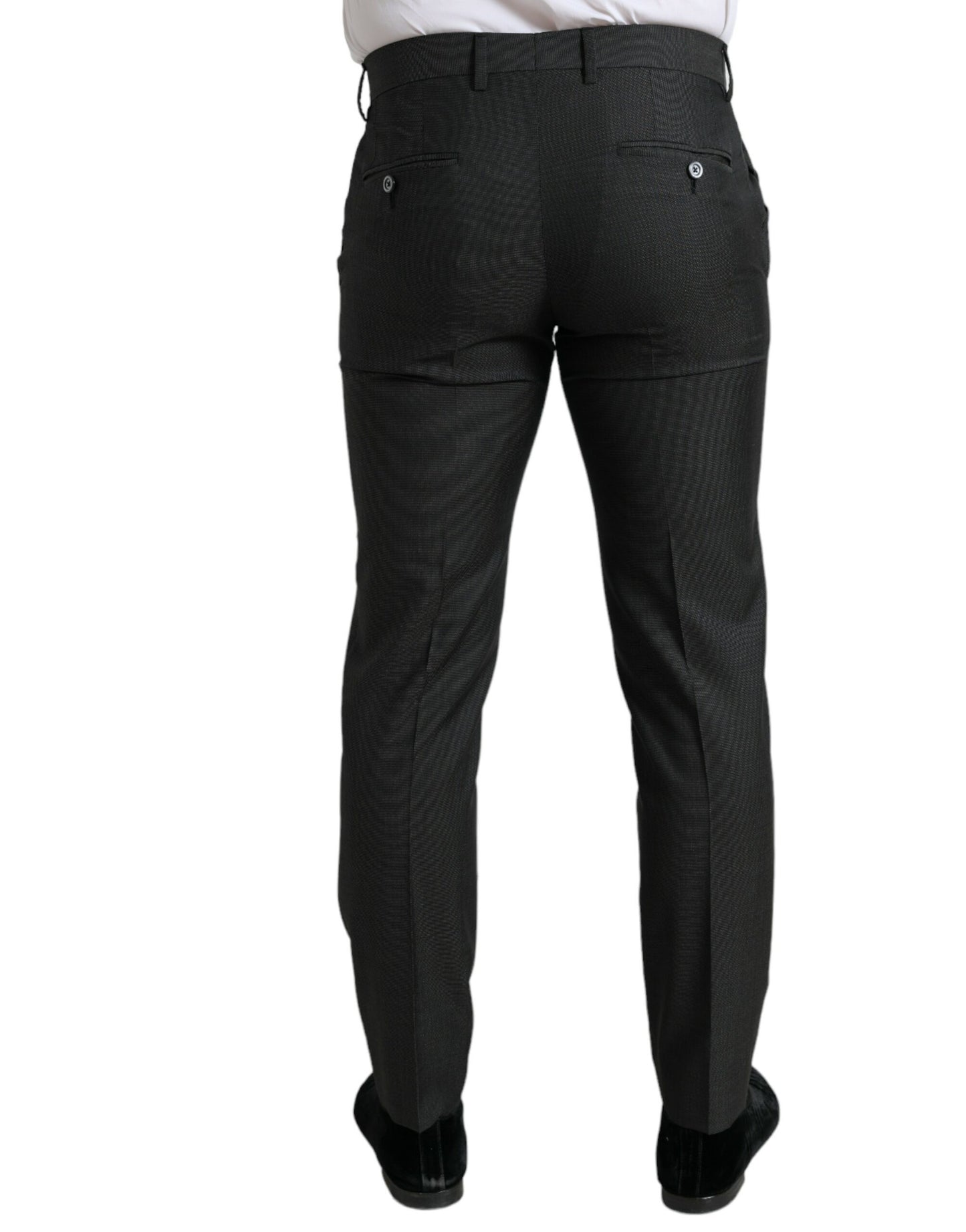 Dolce & Gabbana Dark Gray Stretch Slim Formal Pants