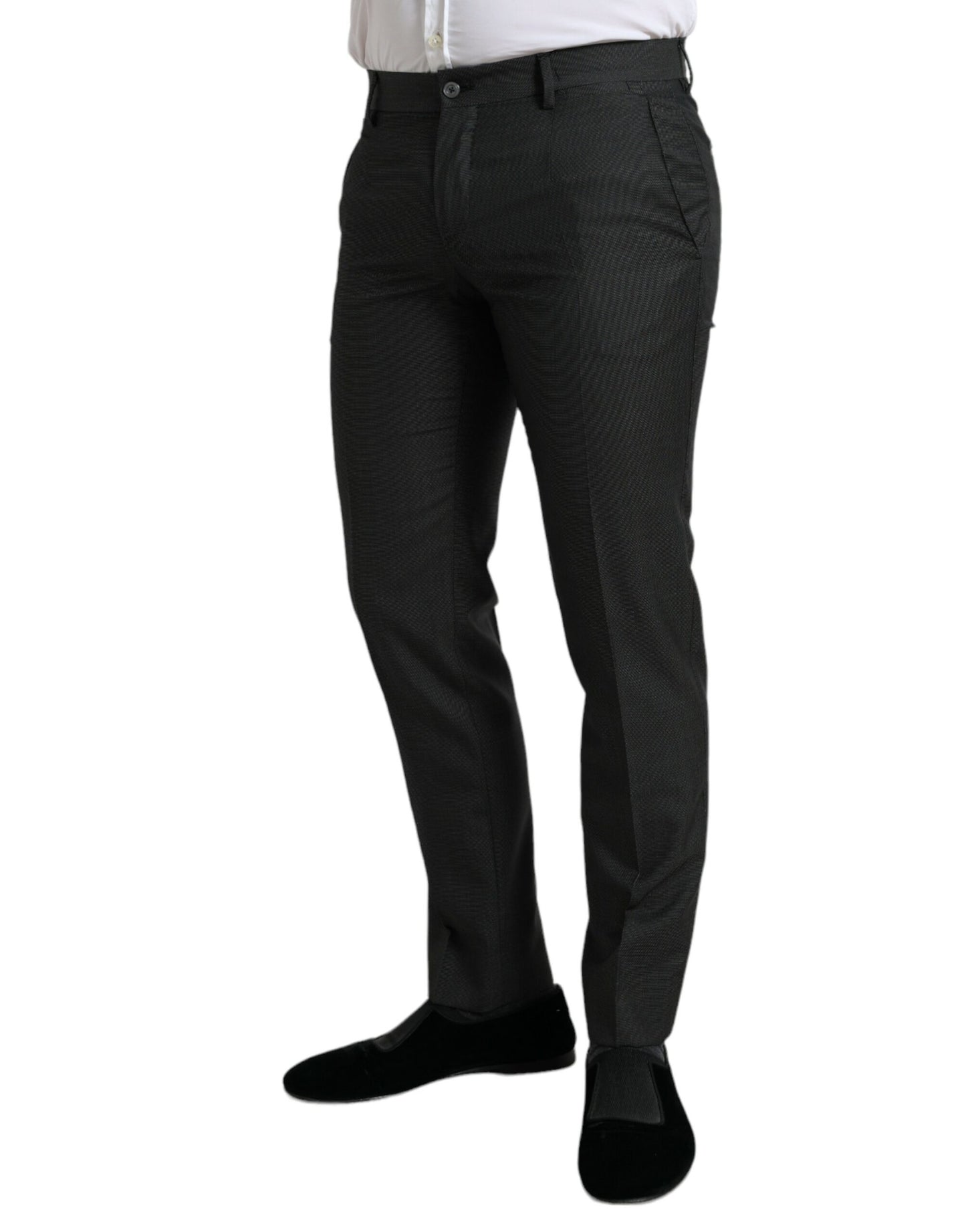 Dolce & Gabbana Dark Gray Stretch Slim Formal Pants